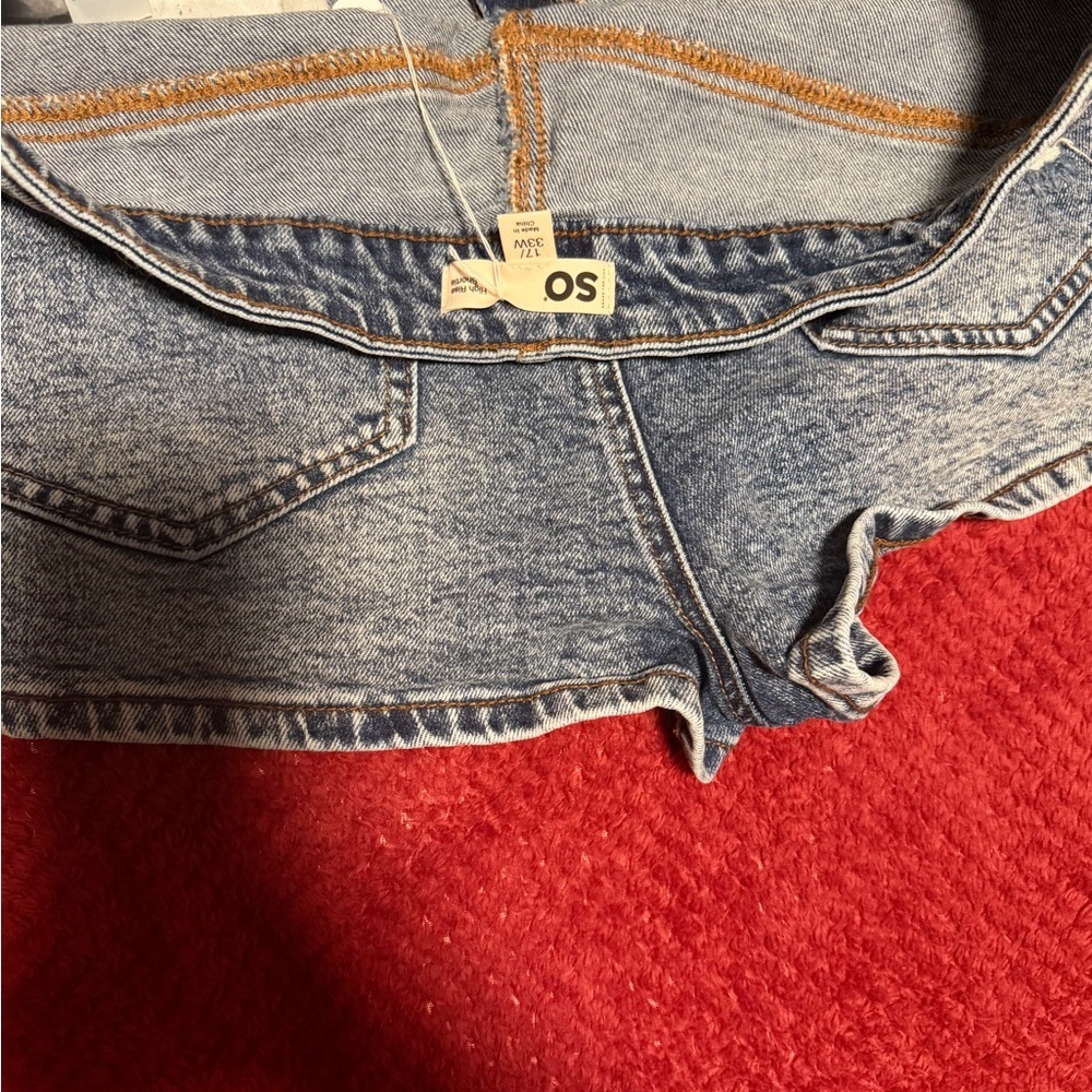 SO Blue Distressed Jean Shorts - Picture 3 of 3